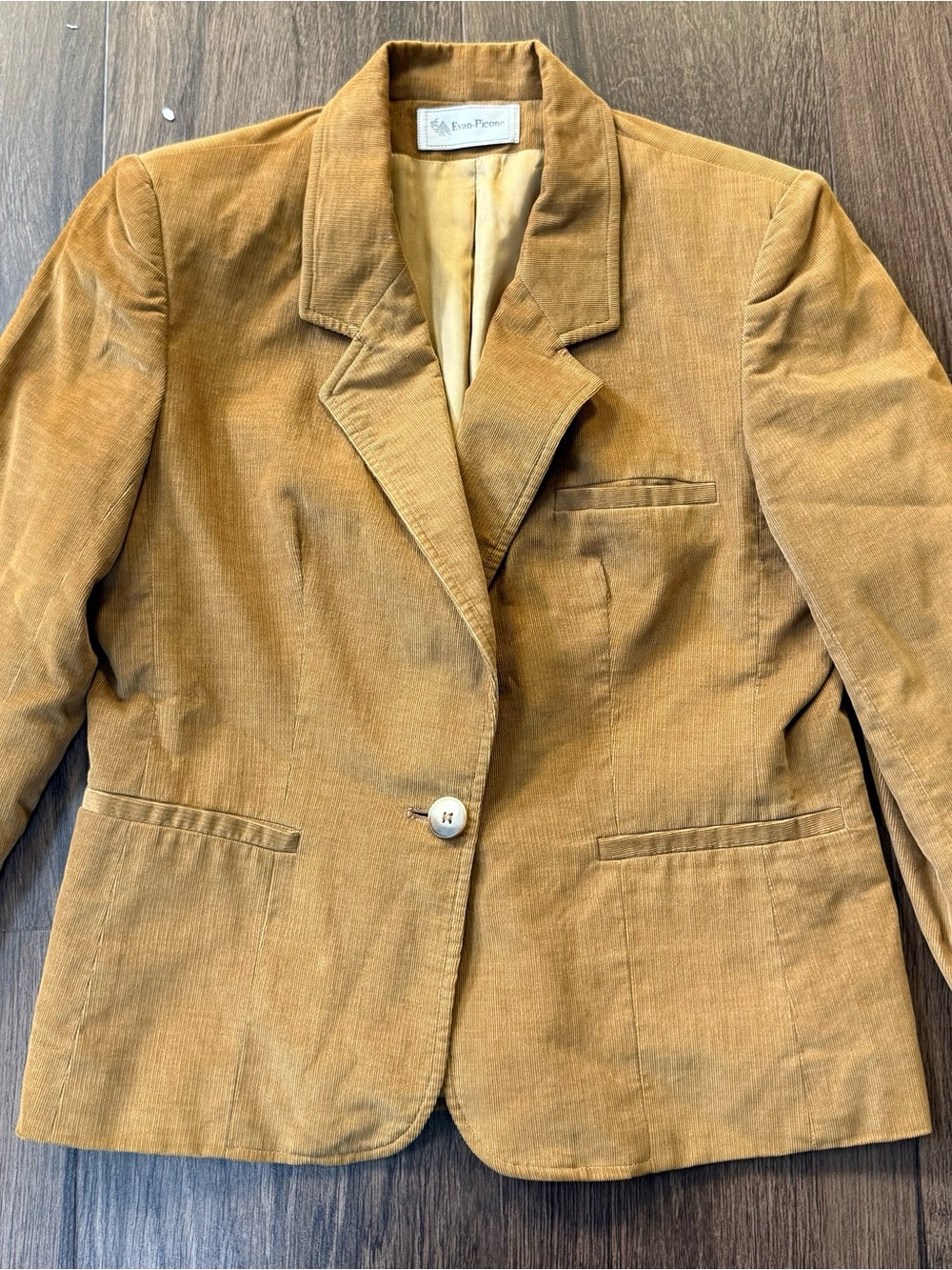 Evan Picone Golden Brown Corduroy Blazer Jacket Size 10